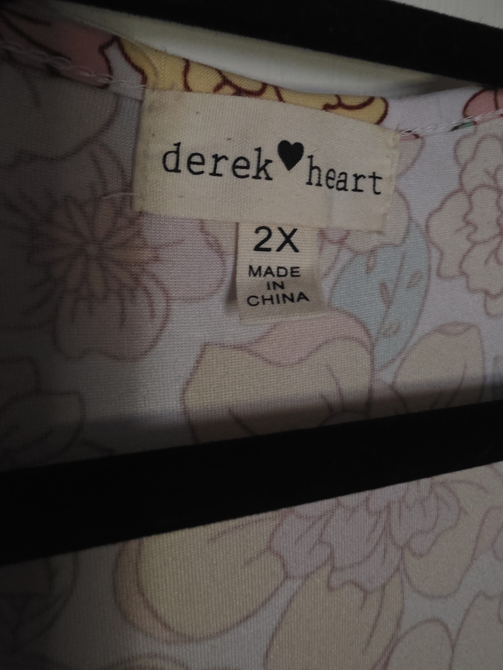 Derek Heart Floral Tiered V-Neck Dress 2X - Picture 4 of 5